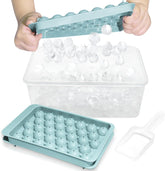 2 Pack Ice Cube Tray with Lid and Bin Round Ice Trays for Freezer with Lid - Ice Cube Trays for Freezer with Ice Container